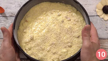 cospargere con semi di sesamo e infornare a 170° per 35-40 minuti