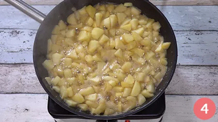 Facciamo cuocere a fuoco medio per 5 minuti circa