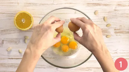 Torta di mandorle e arance - Passaggio 1